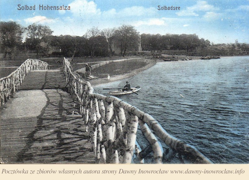 Staw w Solankach - 5 lipca 1912 roku - Inowrocławskie Solanki, staw.
Solbad Hohensalza, Solbadsee
Pocztówka wysłana 5 lipca 1912 roku
Schlesische Lichtdruck- u. graph. Kunstanstalt, Breslau II. (Tivoli)