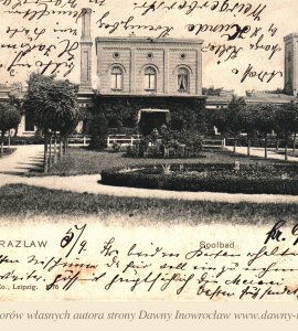 Solanki - 6 wrzesień 1902 rok - Dzisiaj prezentuję śliczną pocztówkę wydana przez Dr. Trenkler Co. Leipzig. Obieg pocztowy datowany jest na 6 wrzesień 1902 rok.
Inowrocław. Solanki.
Inowrazlaw. Soolbad.