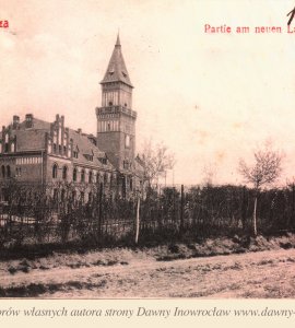 Starostwo - 2 września 1908 roku - Inowrocław. Starostwo
Hohensalza. Partie am neuen Landratsamt.
Pocztówka wysłana 2 września 1908 roku.