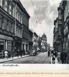 Ulica Królowej Jadwigi - 30 marca 1941 - Inowrocław. Ulica Królowej Jadwigi.
Pocztówka wysłana 30 marca 1941 roku. 
 
Hohensalza. Friedrichstrasse.
Vertriebsstelle: Jukrobrom, Bromberg
