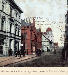 Ulica Fryderykowska - 4 października 1906 roku - Inowrocław. Ulica Fryderykowska (obecnie Królowej Jadwigi).
Pocztówka wysłana 4 października 1906 roku.
Nakład Dziennika Kujawskiego. Inowrocław